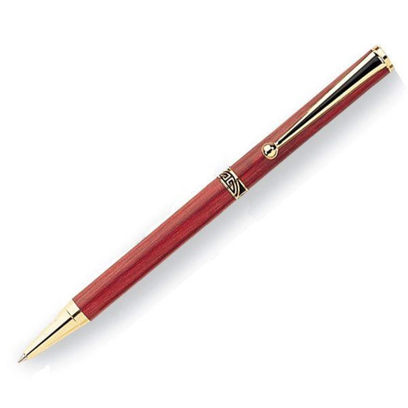 7 mm Slim Style Black Strip Clip Ballpoint Pen Kit - Finish:Gold - Pieces:1-Piece